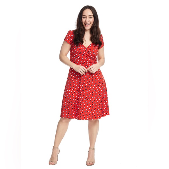 Leota Dresses & Skirts - Leota Sweetheart Dress in Finnley Martini Dot Red | M
